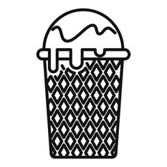 Striped ice cream icon. Outline striped ice cream vector icon for web design isolated on white background
