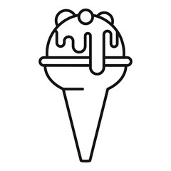 Cone beach ice cream icon. Outline cone beach ice cream vector icon for web design isolated on white background