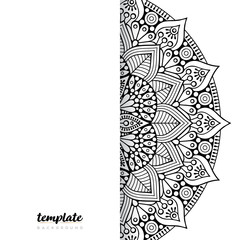 Mandala white background. Round floral ornament