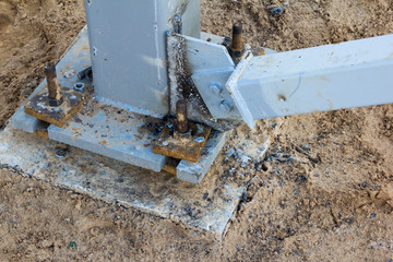 metal frame of the building