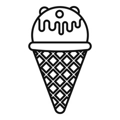 Fototapeta na wymiar Ball ice cream icon. Outline ball ice cream vector icon for web design isolated on white background