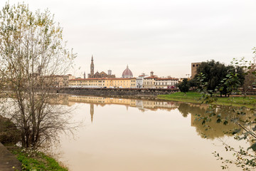 Walking around Florence City In Tuscany Region, Italy.