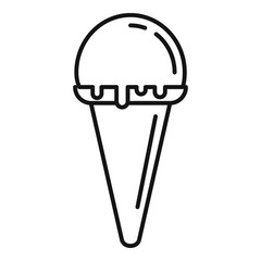 Fototapeta na wymiar Chocolate ball ice cream icon. Outline chocolate ball ice cream vector icon for web design isolated on white background