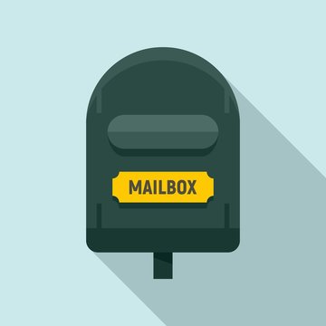 Postal mailbox icon. Flat illustration of postal mailbox vector icon for web design