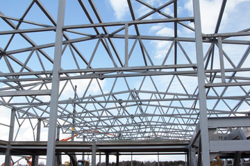 metal frame of the building