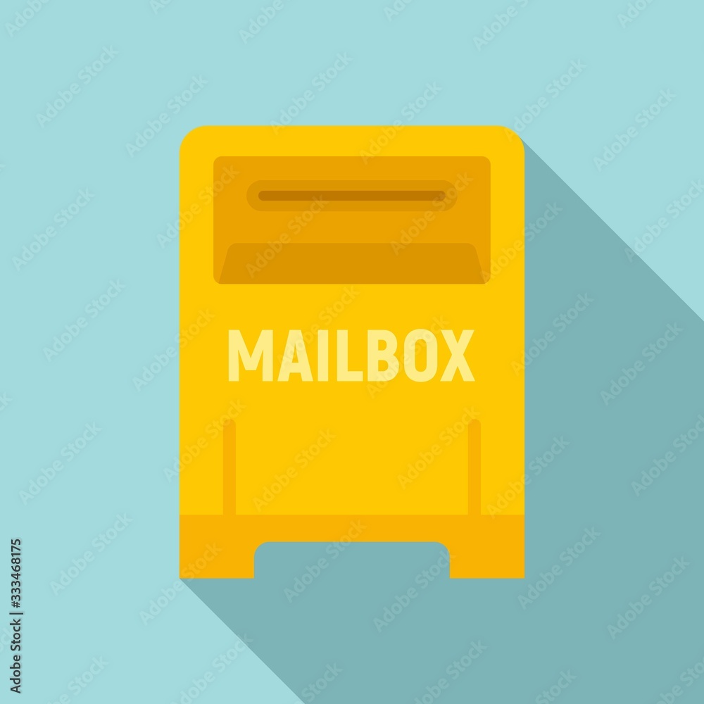 Sticker Street mailbox icon. Flat illustration of street mailbox vector icon for web design