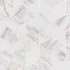 Geometric Marble Mosaic Star Tile Seamless Pattern. Modern luxurious tile.