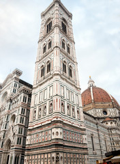 Architectural Sights of Cathedral of Santa Maria del Fiore (Duomo di Firenze) in Florence, Italy