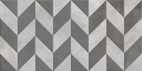 Digital colorful wall tile design for washroom and kitchen. Cement chevron.