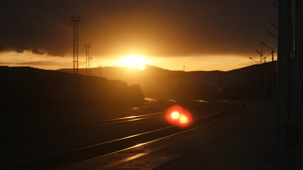 sunset on the tracks