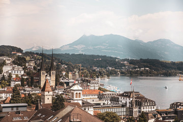 Swiss Mountain Town Lucern Switzerland 
