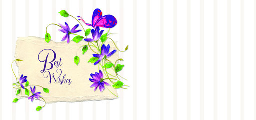 Watercolor Floral Best Wishes Background