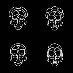 Mono line Africa Totem illustration logo