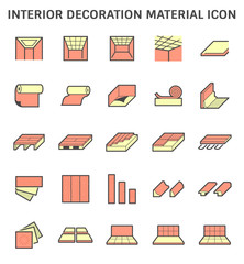 Interior decoration material and architectural work vector icon design.
