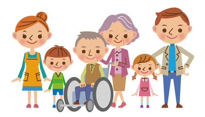 3世代家族の介護イメージ