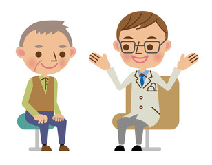 問診中、患者に説明する医師