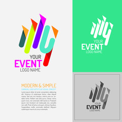 Colourful simple and modern logo vector.Good for anniversary, celebrating and any special event logo.