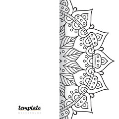 Mandala white background. Round floral ornament