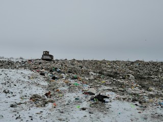 dump with a bulldozer