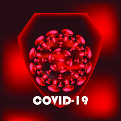Shield protecting virus icons vector image