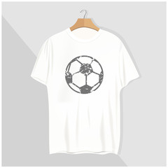 Football t-shirt on a grey backgropund. Mockup for your idea. Tshirt design