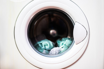 white door of a washing machine