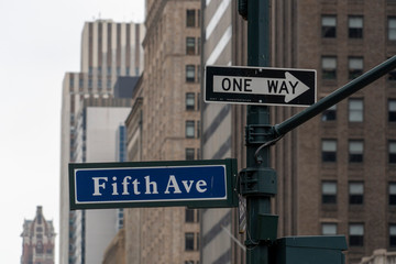 New york little 5th avenue sign