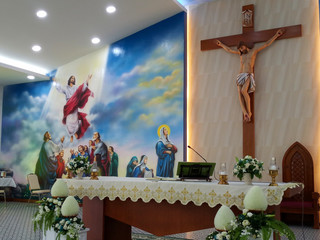 Jesus statue inside the church