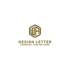 Fototapeta premium inspiring logo designs for companies from the initial letters of the WA logo icon. -Vectors