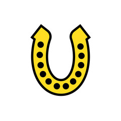 horse shoe lucky isolated icon