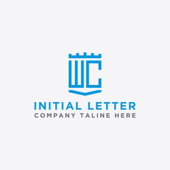 inspiring logo designs for companies from the initial letters of the WC logo icon. -Vectors