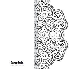 Mandala white background. Round floral ornament