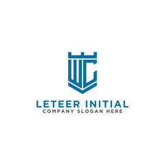 inspiring logo designs for companies from the initial letters of the WC logo icon. -Vectors