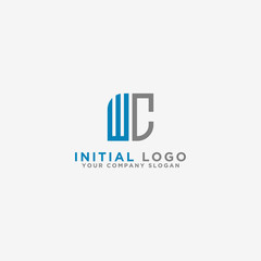 inspiring logo designs for companies from the initial letters of the WC logo icon. -Vectors