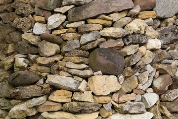 part of a stone mountain with large narural stones