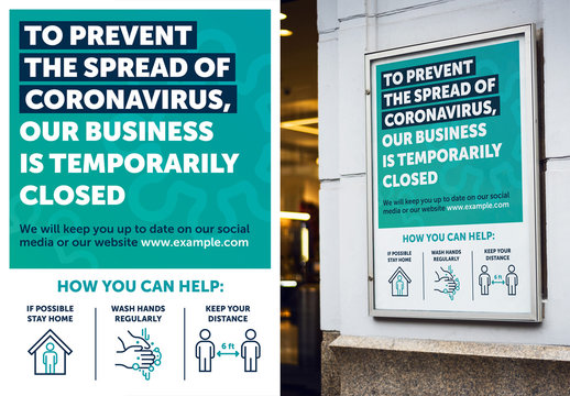 Coronavirus Closed Store Poster Layout