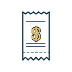innvoice with money symbol icon, line and fill style