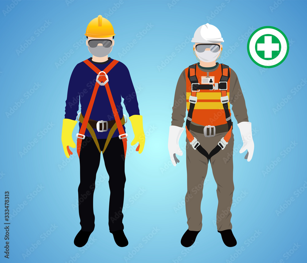 Wall mural safety harness , construction vector