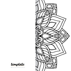 Mandala white background. Round floral ornament