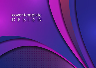 Abstract colorful background of shiny smooth wavy lines and curved shapes. Template for a business project. Vector