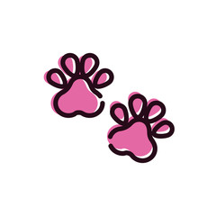 paw print mascot isolated icon