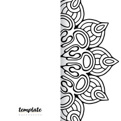 Mandala white background. Round floral ornament