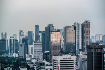 Fototapeta na wymiar Modern Skyline Skyscrapers of Jakarta Indonesia