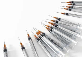 Medical syringes mockup 3d renderig