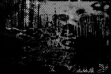 Fototapeta premium Halftone engraving grunge line art.