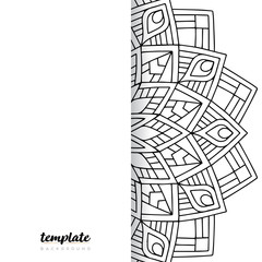 Mandala white background. Round floral ornament