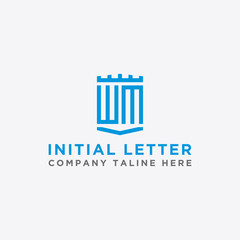 inspiring logo designs for companies from the initial letters of the WM logo icon. -Vectors