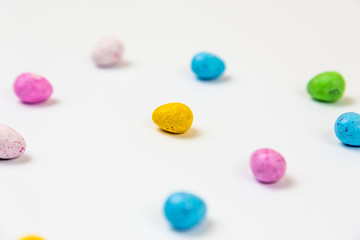 Collection Perfect colorful handmade mini size easter eggs isolated on a white