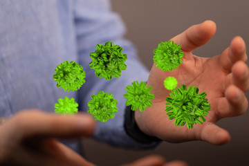 contagious coronavirus pandemic, dangerous virus outbreak 3d.