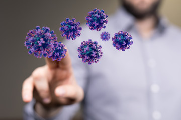 contagious coronavirus pandemic, dangerous virus outbreak 3d.